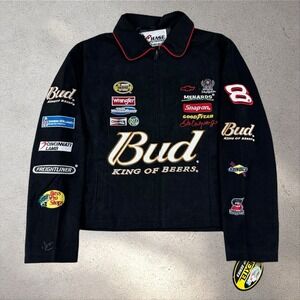 Vintage NWT‎ JH Design Dale Jr. Budweiser Racing Jacket Sz Small NASCAR